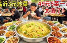 临沂路边最便宜3元炒菜摊，49元整五菜一个汤，满满一桌太值了！#麦总去哪吃