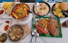 槟城海上渡轮餐厅美食中心西餐香辣杂菜饭牛肉粿条汤晚餐 Penang Bayan Lepas Ferry Restaurant Food Hall Dinner