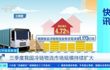 [经济信息联播]三季度我国冷链物流市场规模持续扩大 |  财经风云